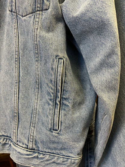 Vintage Harley Davidson Oversized Denim Jacket Back Patch XL
