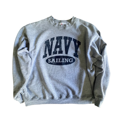 Vintage Navy Sailing Oversized Sweatshirt 2XL