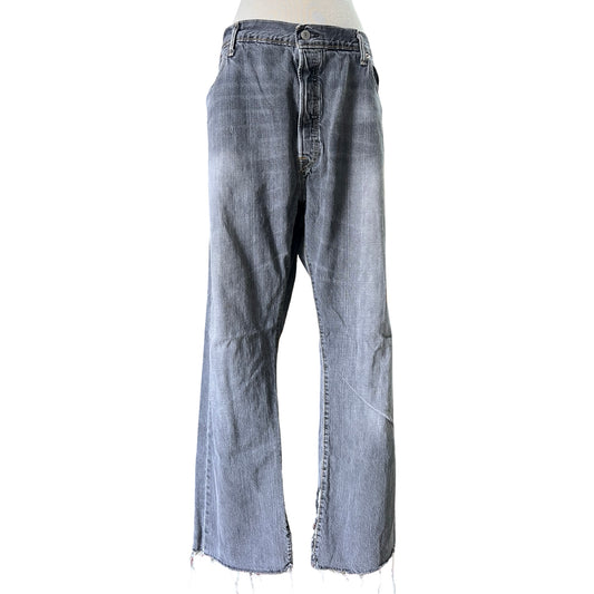 Vintage Y2K Levi’s 501 Distressed Faded Black Raw Cut Hem