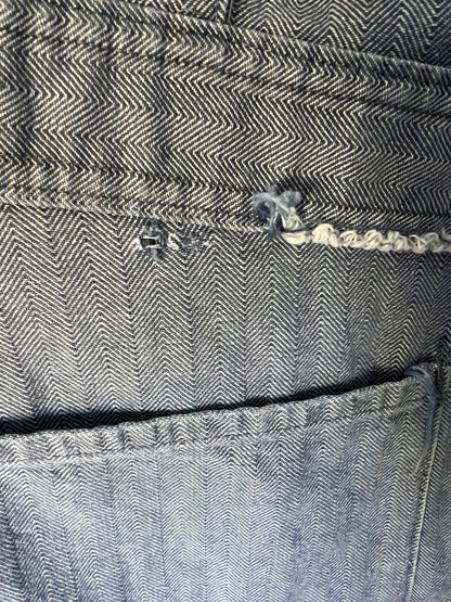 Vintage Dickies Herringbone Twill Distressed Denim Jumpsuit M 42R