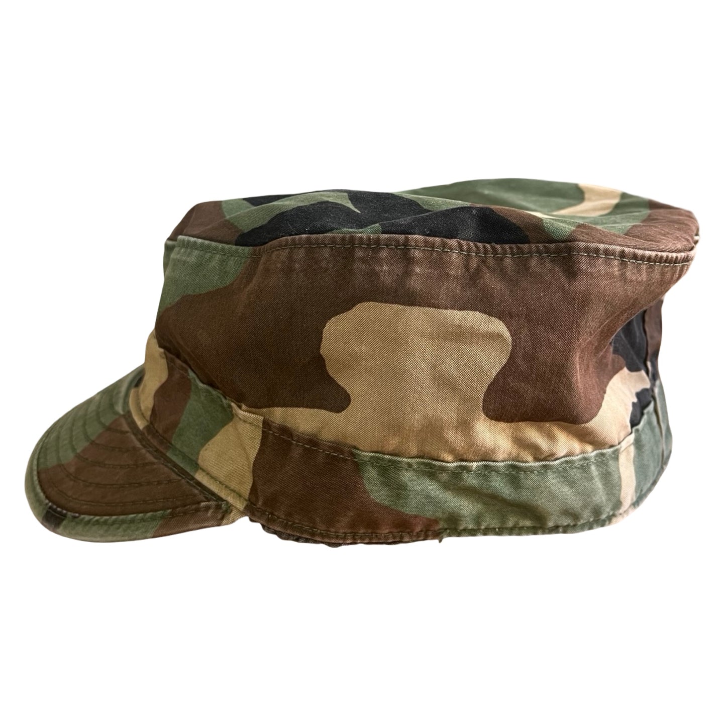 Vintage 1980’s Woodland Camouflage Military Hat Ear Flaps 7