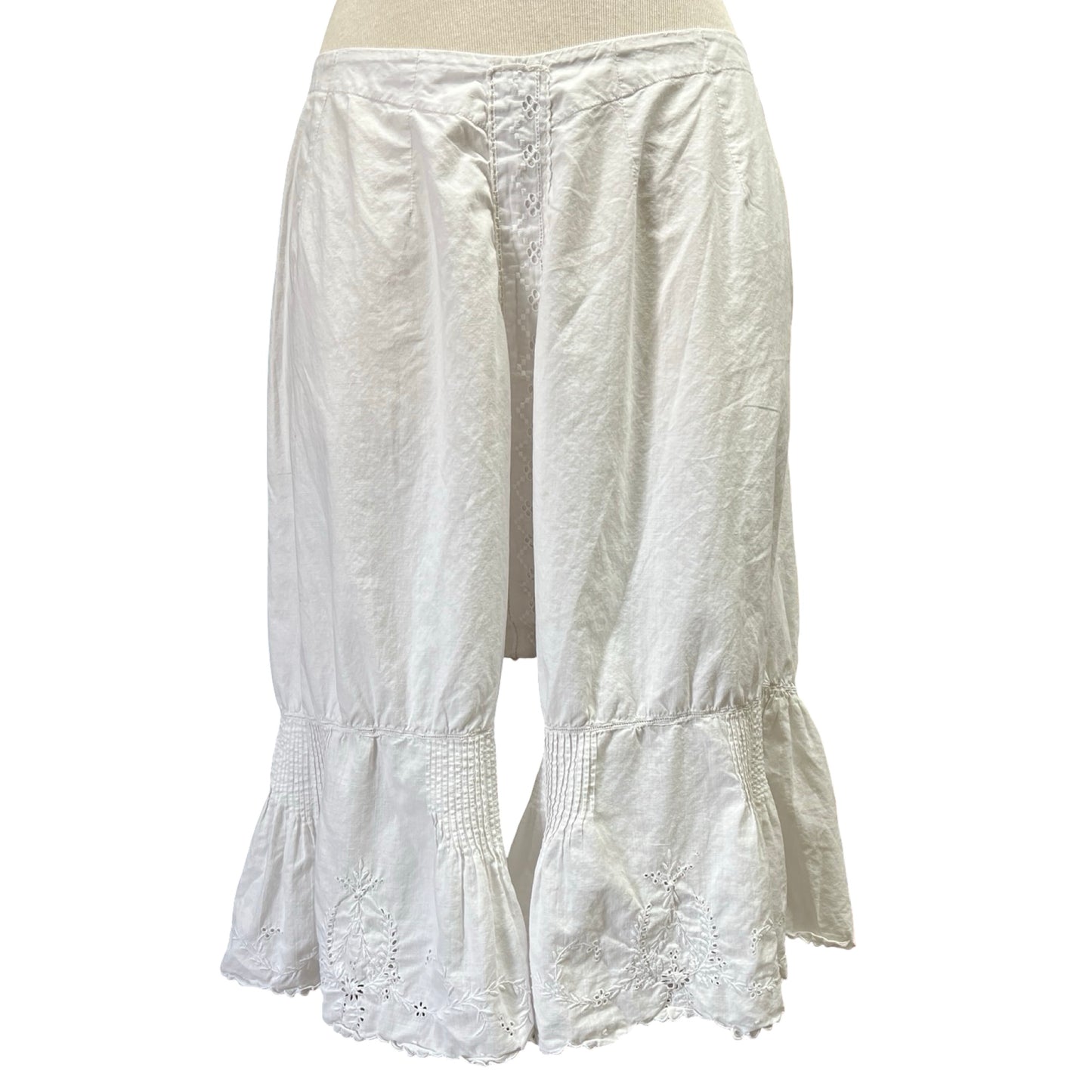 Antique Edwardian Cotton Embroidered Pin-tuck Bloomers