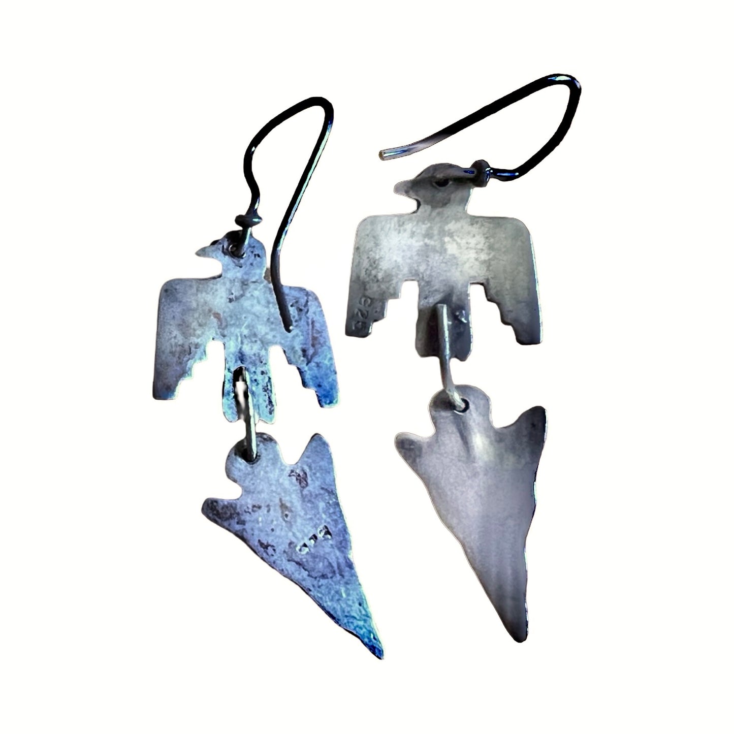 Vintage 1970’s Navajo Sterling Silver Thunderbird Earrings