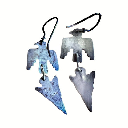 Vintage 1970’s Navajo Sterling Silver Thunderbird Earrings