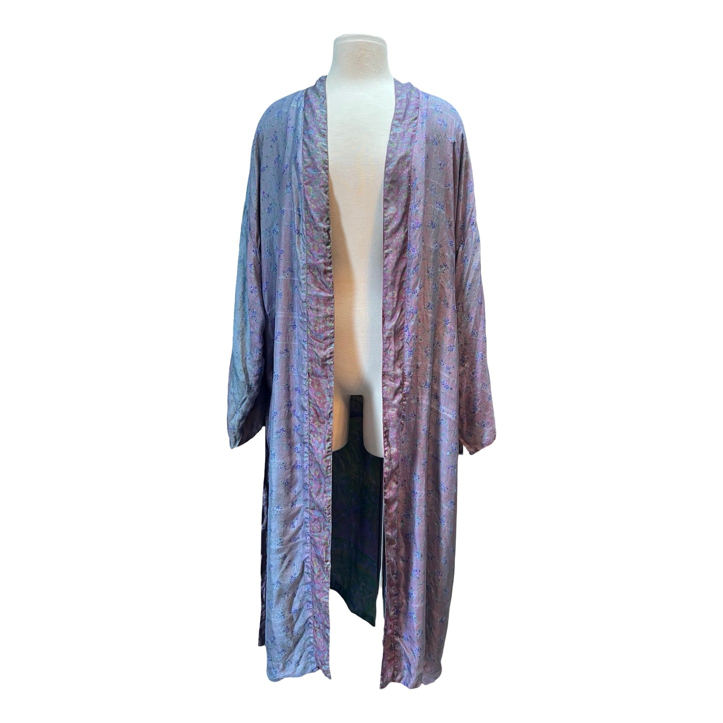 Vintage Handmade Reversible Silk Kimono Robe O/S