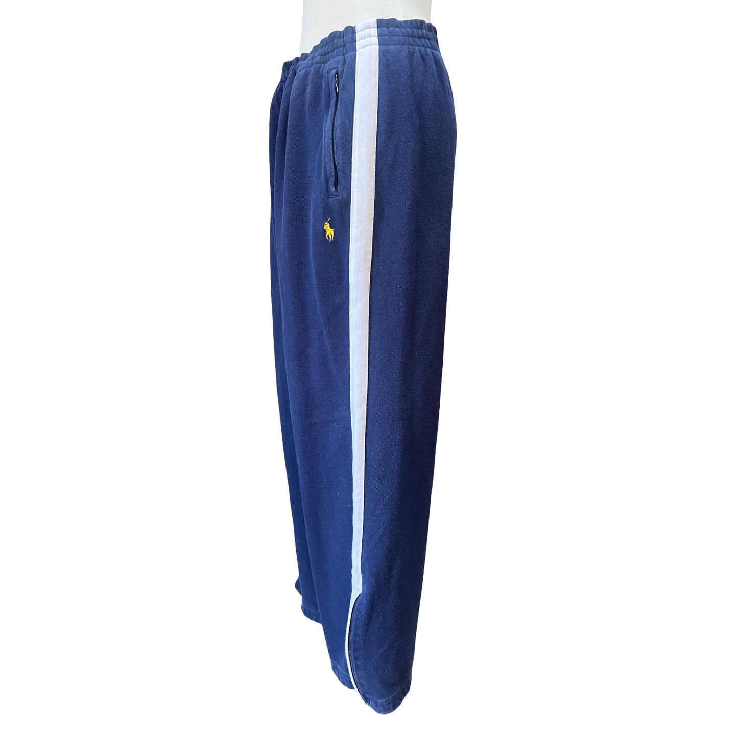 Vintage 90’s Polo Ralph Lauren Pique Knit Side Zip Track Pants XL