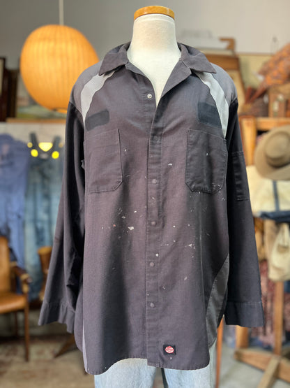 Vintage Distressed Red Kap Snap Front Work Shirt