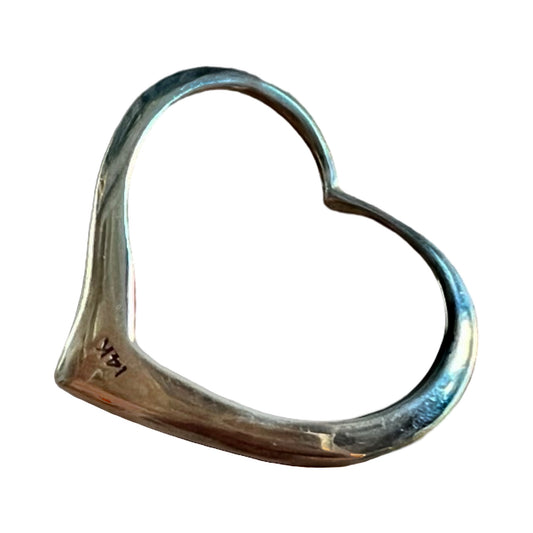 Vintage Large 14k Floating Heart Pendant