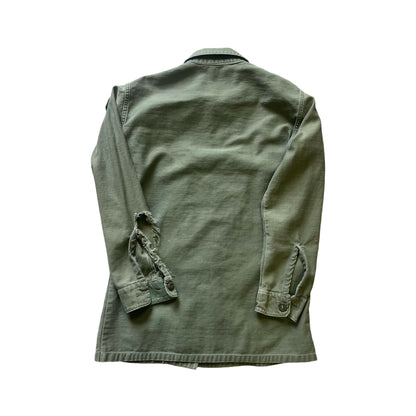 Vintage US Army Military Shirt Jacket Patches Faded Distressed