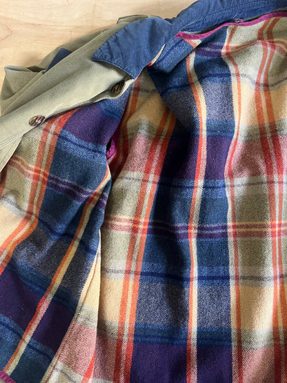 Vintage 90’s J Crew Barn Jacket Chore Coat w/ Removable Flannel Vest M