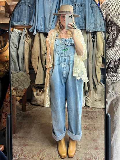 Vintage Distressed & Faded Oversized Key Imperial Overalls