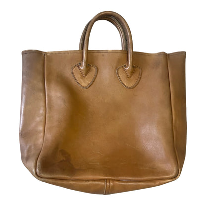 RARE Vintage LL Bean 1970’s Cursive Label Distressed Leather Tote M