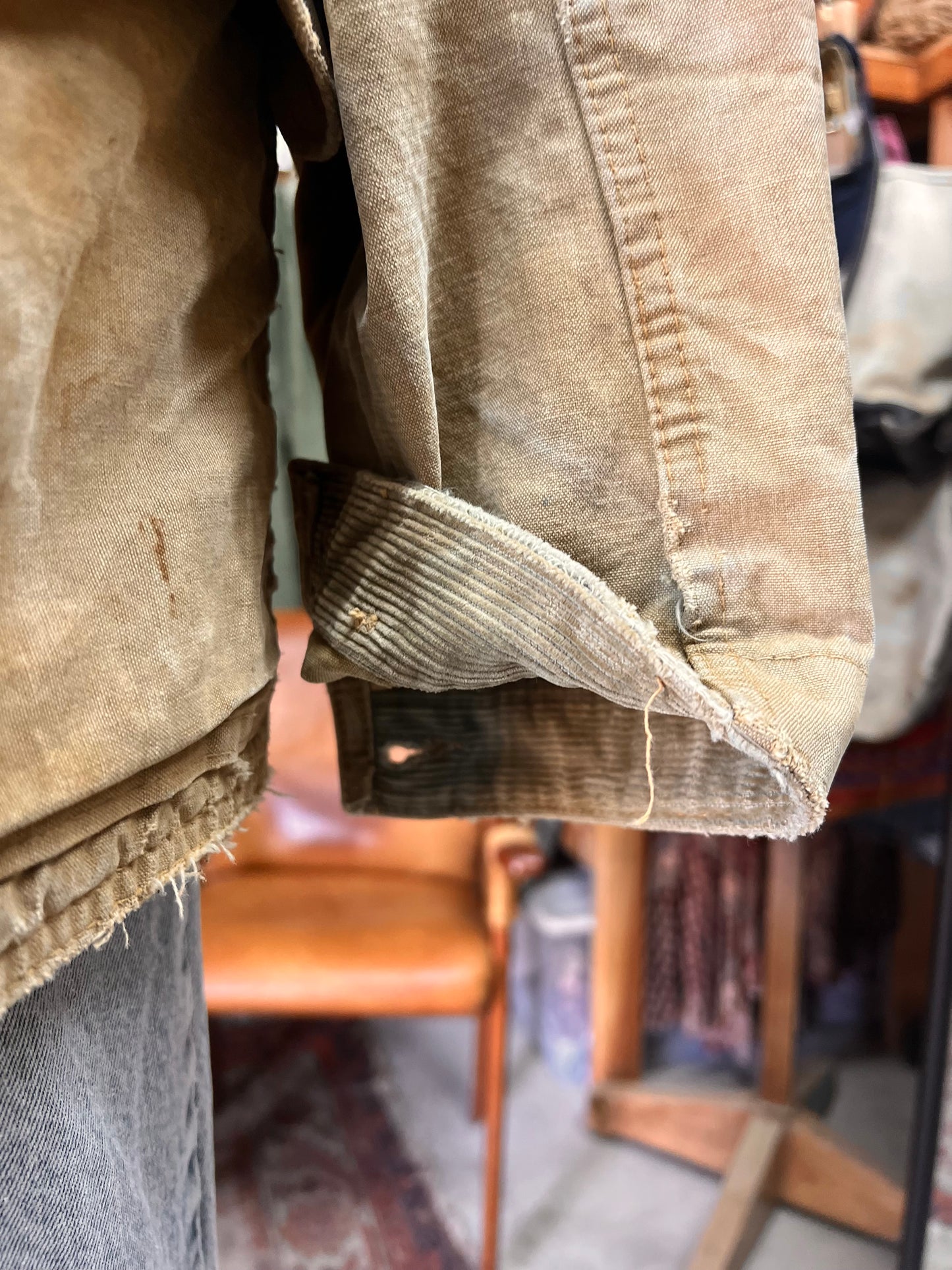 Vintage 1950’s Duxbak Hunting Jacket Heavily Distressed XL