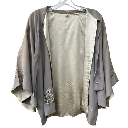 Rare Antique 1930’s  Embroidered Silk Bed Jacket Capelet