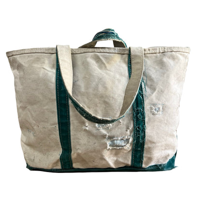 Vintage 1980’s Heavily Distressed LL Bean Boat & Tote Original Repairs