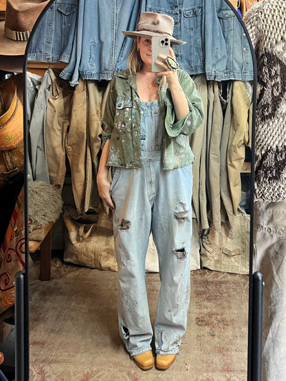 Vintage Heavily Distressed & Faded Big Smith Overalls XL