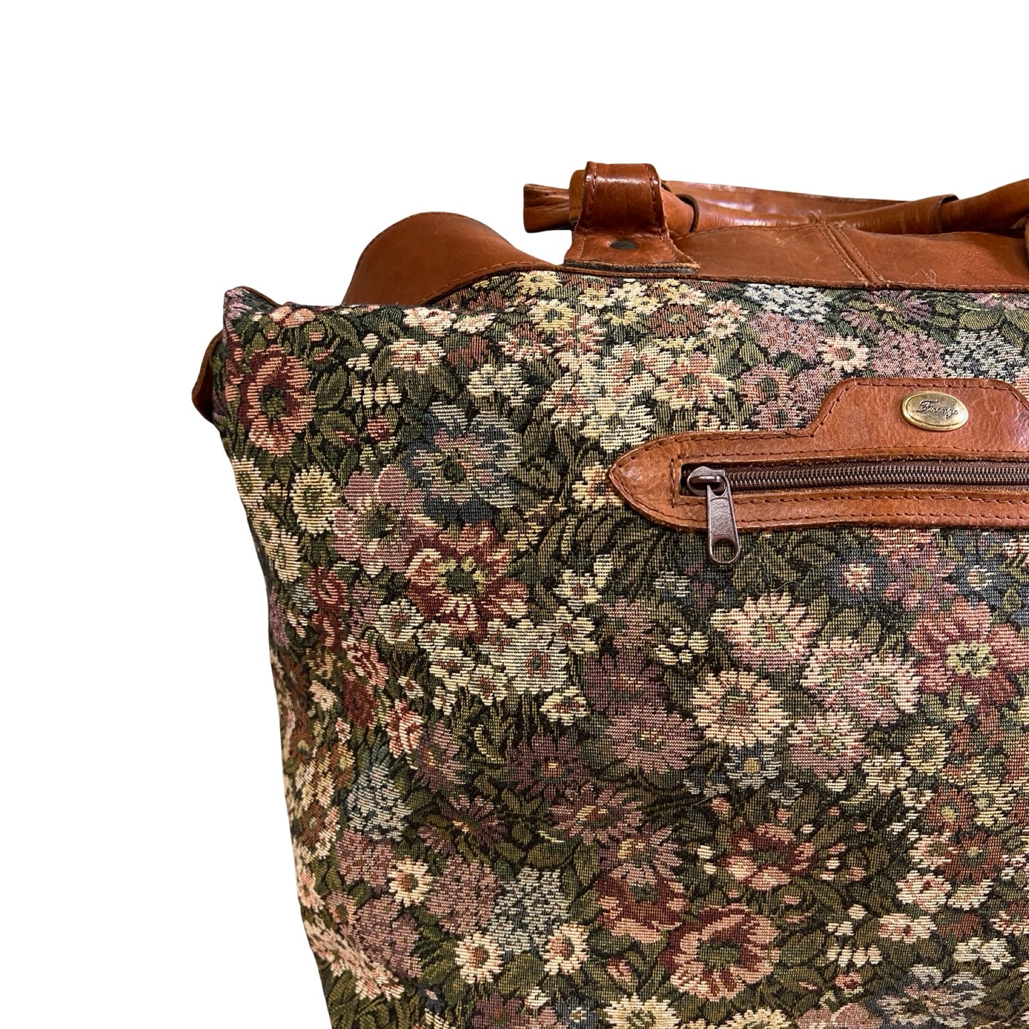 Vintage 1980’s Firenze Needlepoint Weekender Duffle Made In Italy