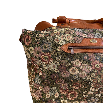 Vintage 1980’s Firenze Needlepoint Weekender Duffle Made In Italy