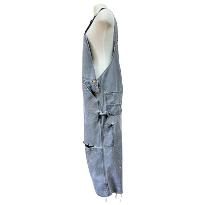Vintage Heavily Distressed Carhartt Double Knee Faded Black Overalls