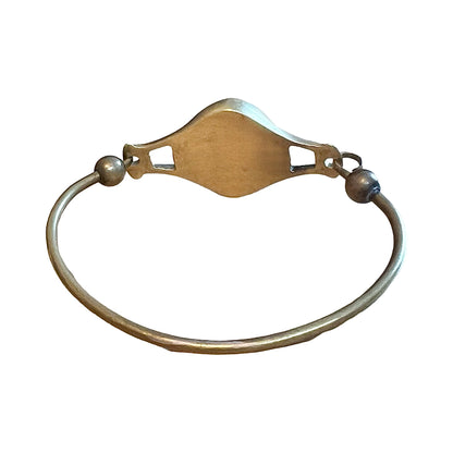 Vintage 1970’s Inlay Modernist Brass Cuff