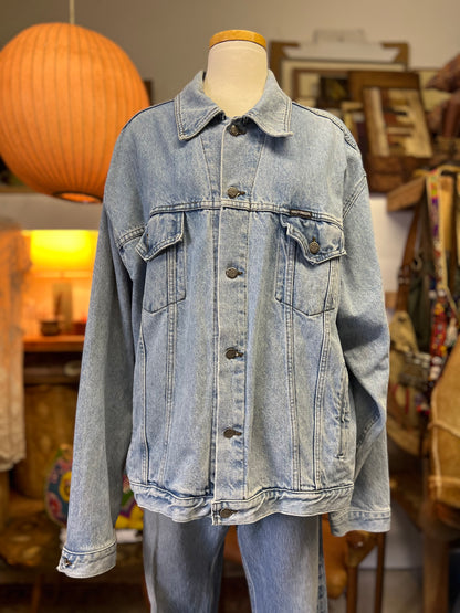 Vintage Harley Davidson Oversized Denim Jacket Back Patch XL