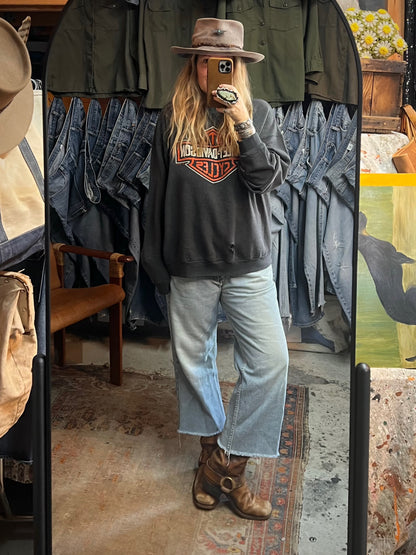 Vintage 80’s/90’s Distressed Harley Logo Sweatshirt Indiana XL