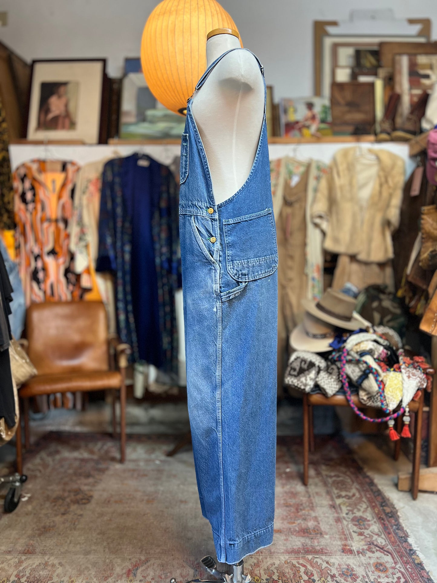 Vintage 1950’s Oversized Key Denim Overalls XXL