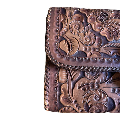 Vintage 70’s Hand Tooled Oversized Structured Clutch