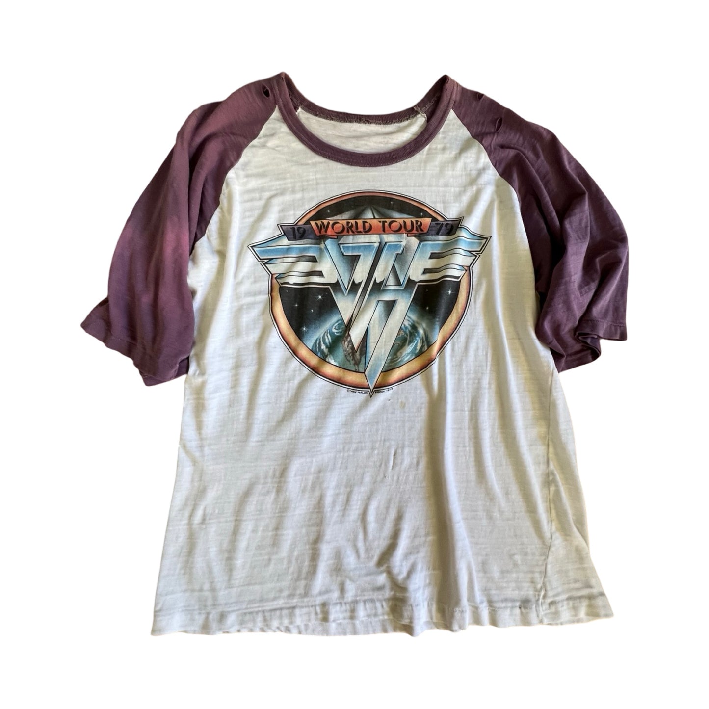 Rare Vintage Van Halen World Tour 1979 Single Stitch Distressed Rock Tee L