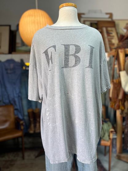 Vintage Distressed FBI Oversized Tee XXL