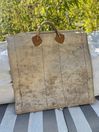 Vintage 1980’s LL Bean Firewood Carrier Tote Leather Handles