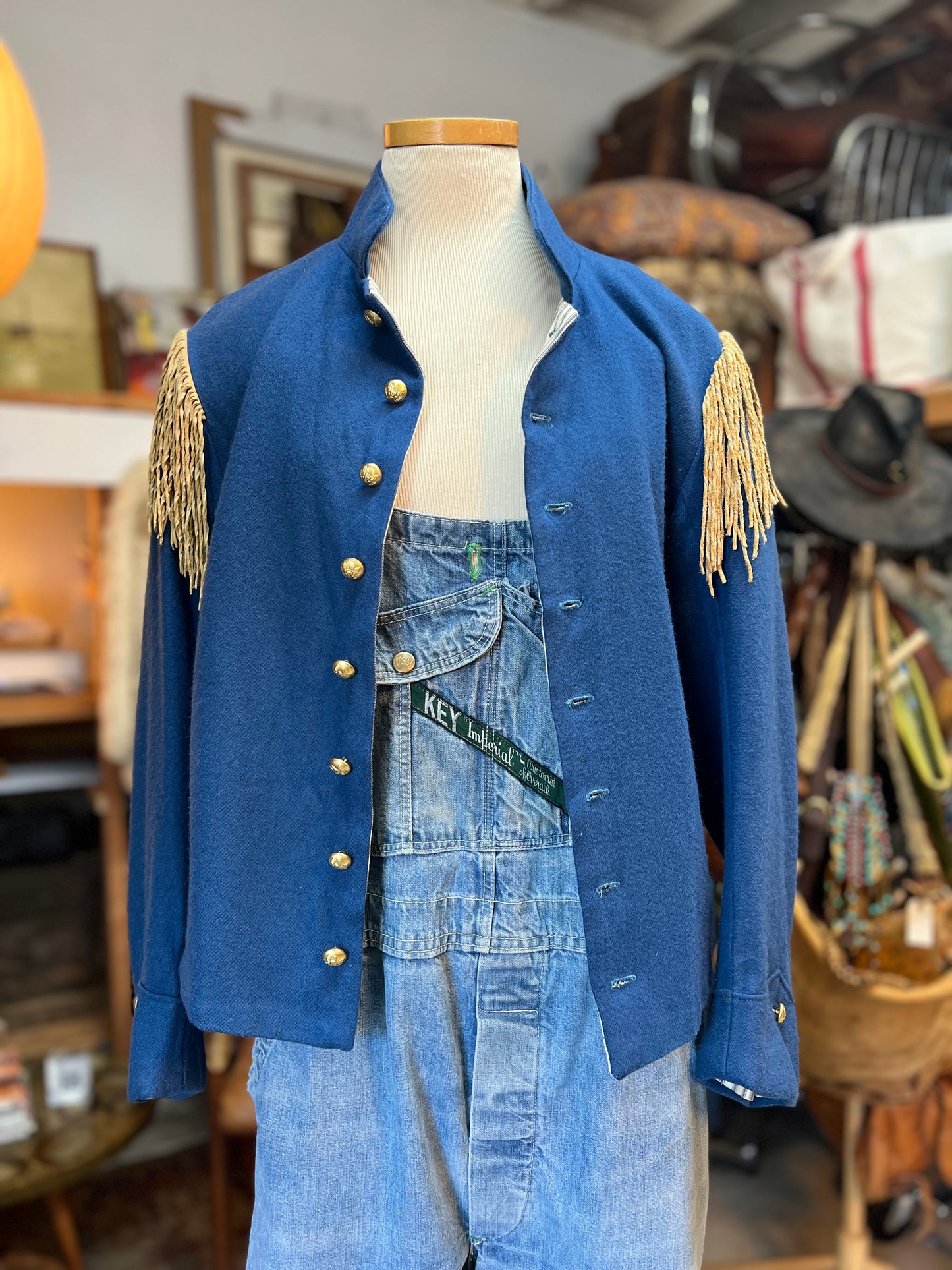 Vintage Distressed Key Imperial Denim Overalls
