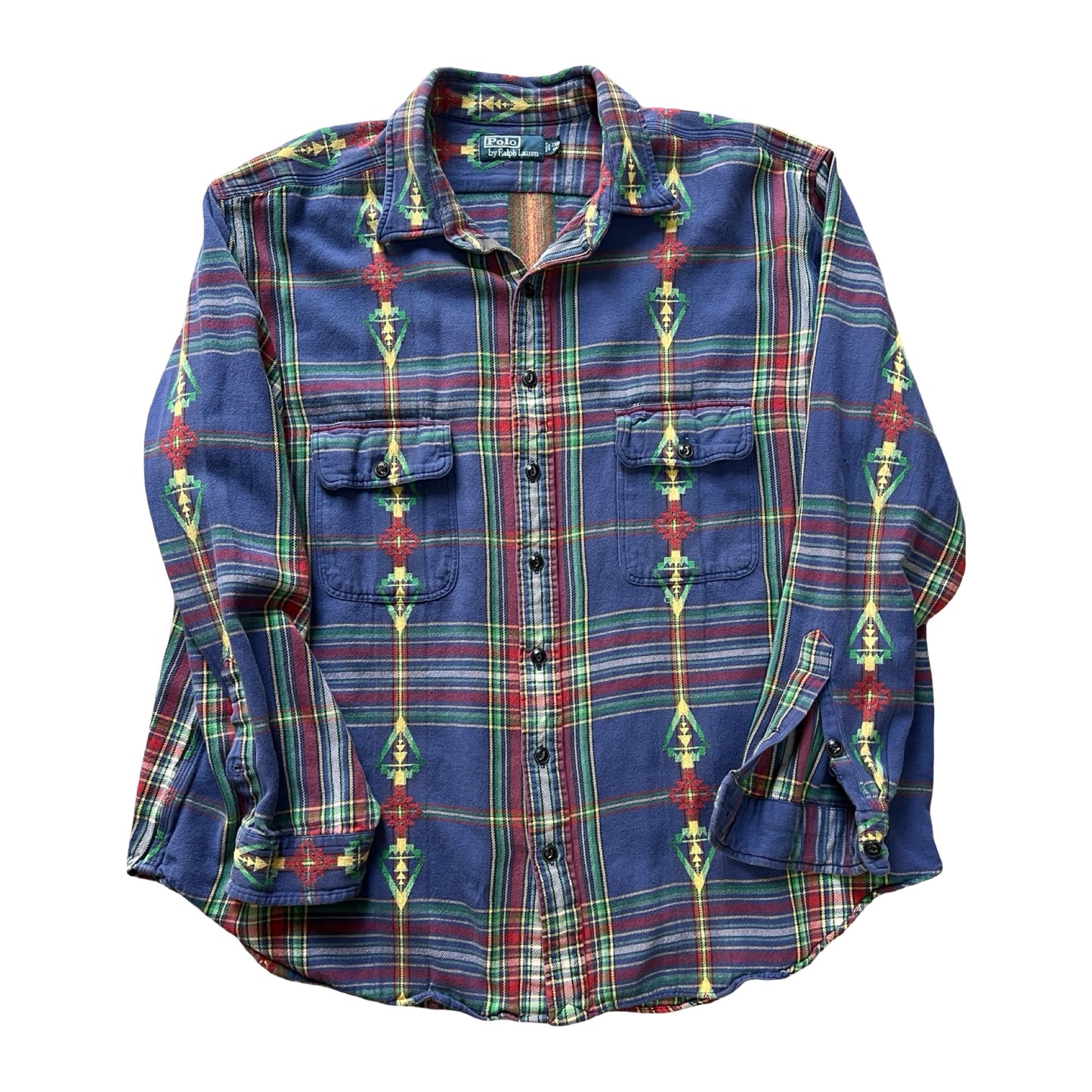 Rare Vintage Polo Ralph Lauren Aztec Flannel XXL