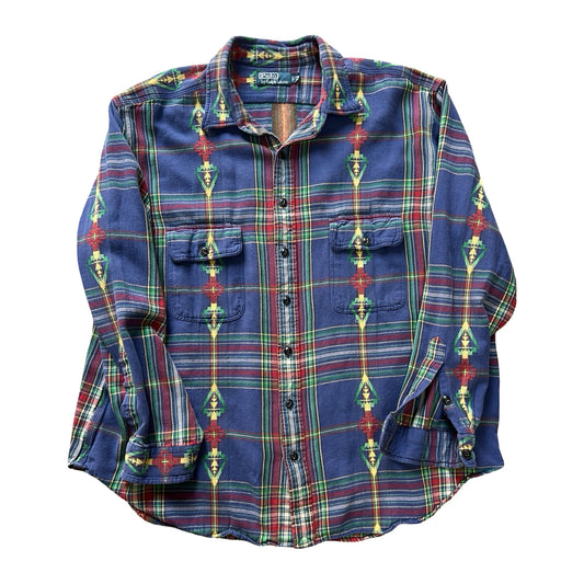 Rare Vintage Polo Ralph Lauren Aztec Flannel XXL