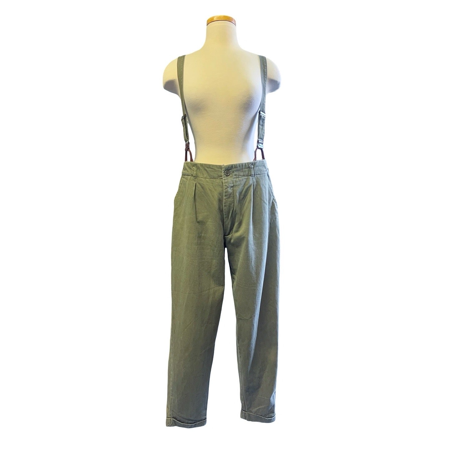 Vintage 80’s Limited Express Pleated Front Cuffed Pants w/ Detachable Suspenders S/M