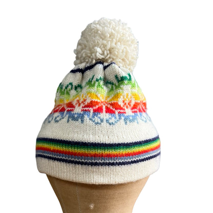 Vintage 1970’s Rainbow Wool Ski Hat O/S