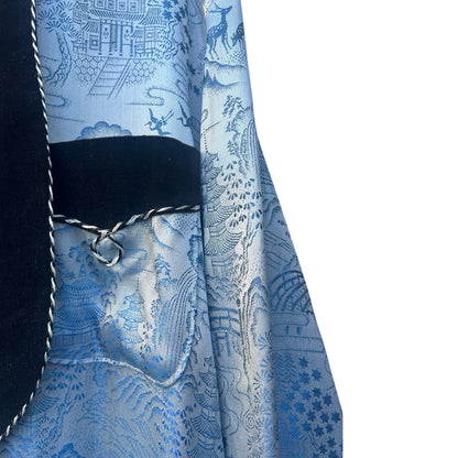 Vintage 1950’s Silk & Velvet JacquardSmoking Jacket Robe M