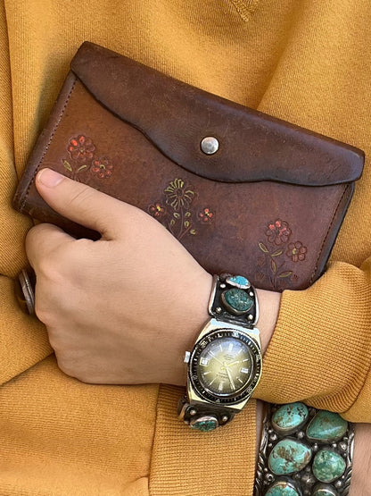 Vintage 1970’s Butter Soft Hand Tooled & Painted Leather Wallet