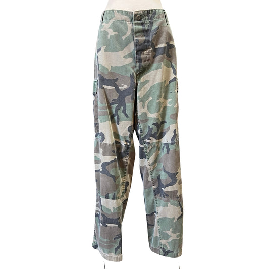 Vintage Faded Camouflage Double Knee Cargo Pants 35