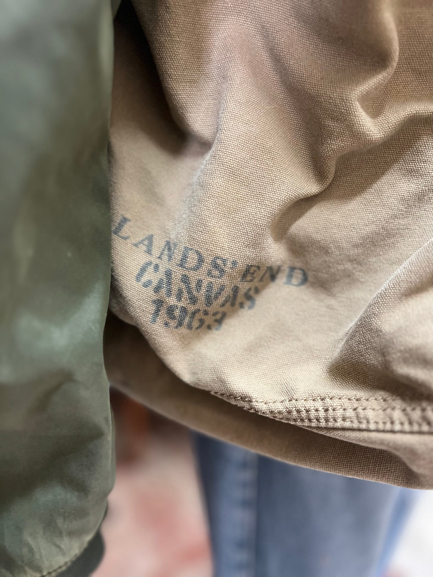 Rare Vintage 90’s Lands End Canvas Newspaper Bag XL