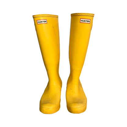 Vintage Hunter Rain Boots Wellies Classic Yellow Mens 7 Womens 8