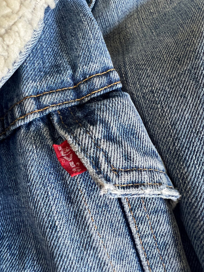 Vintage Worn To Perfection Levi’s Denim Sherpa Jacket 44 XL
