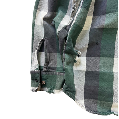 Vintage Faded & Heavily Distressed Heavyweight Harley Davidson Flannel XXL