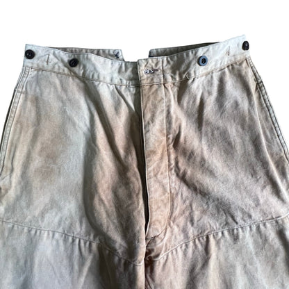 Vintage 1940’s French Duck Canvas Buckle Back Chore Pants