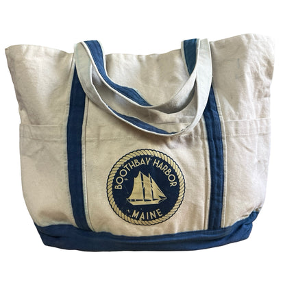 Rare Vintage 1970’s Boothbay Harbor Maine Canvas Garden Tote