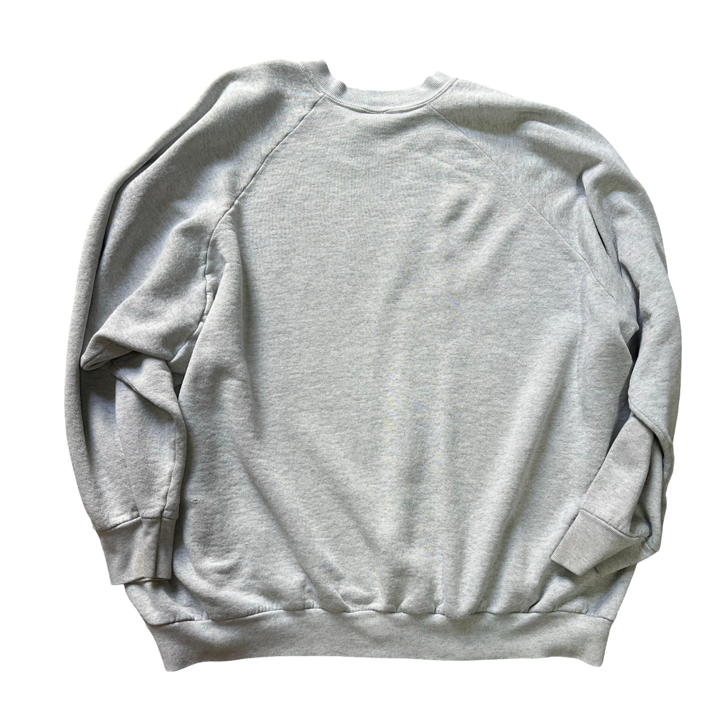 Vintage 1980’s Distressed Gray Fruit of the Loom Raglan Crewneck w/ MV Logo 3XL #29
