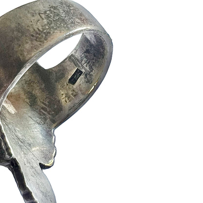 Vintage Sterling Silver Eagle Biker Ring Size 7 1/4