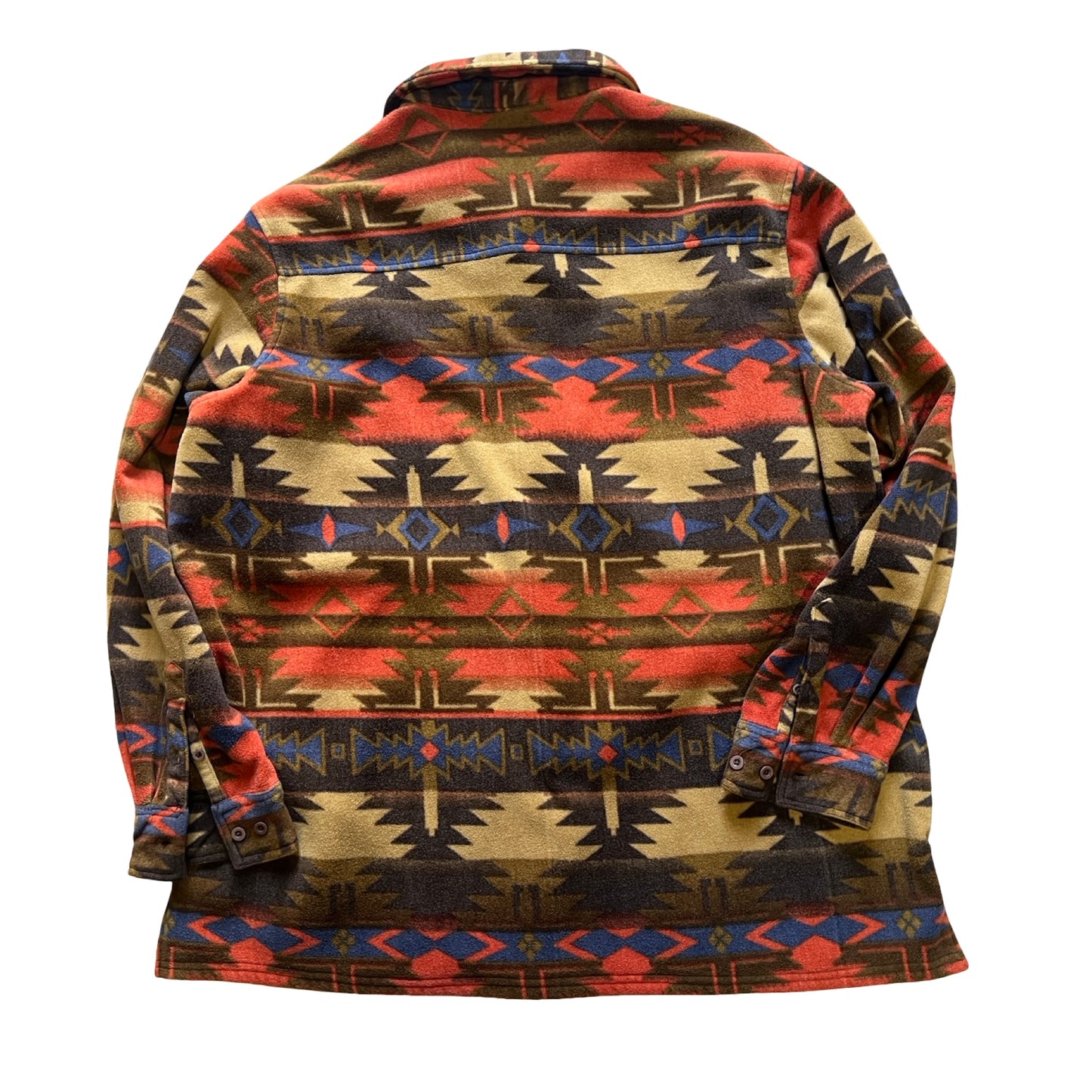 Vintage “King Size” Oversized Aztec Fleece Button Down XXL