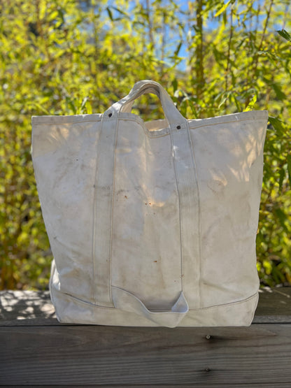 Huge Vintage 1940’s Distressed Heavy Canvas Lineman Tote XL