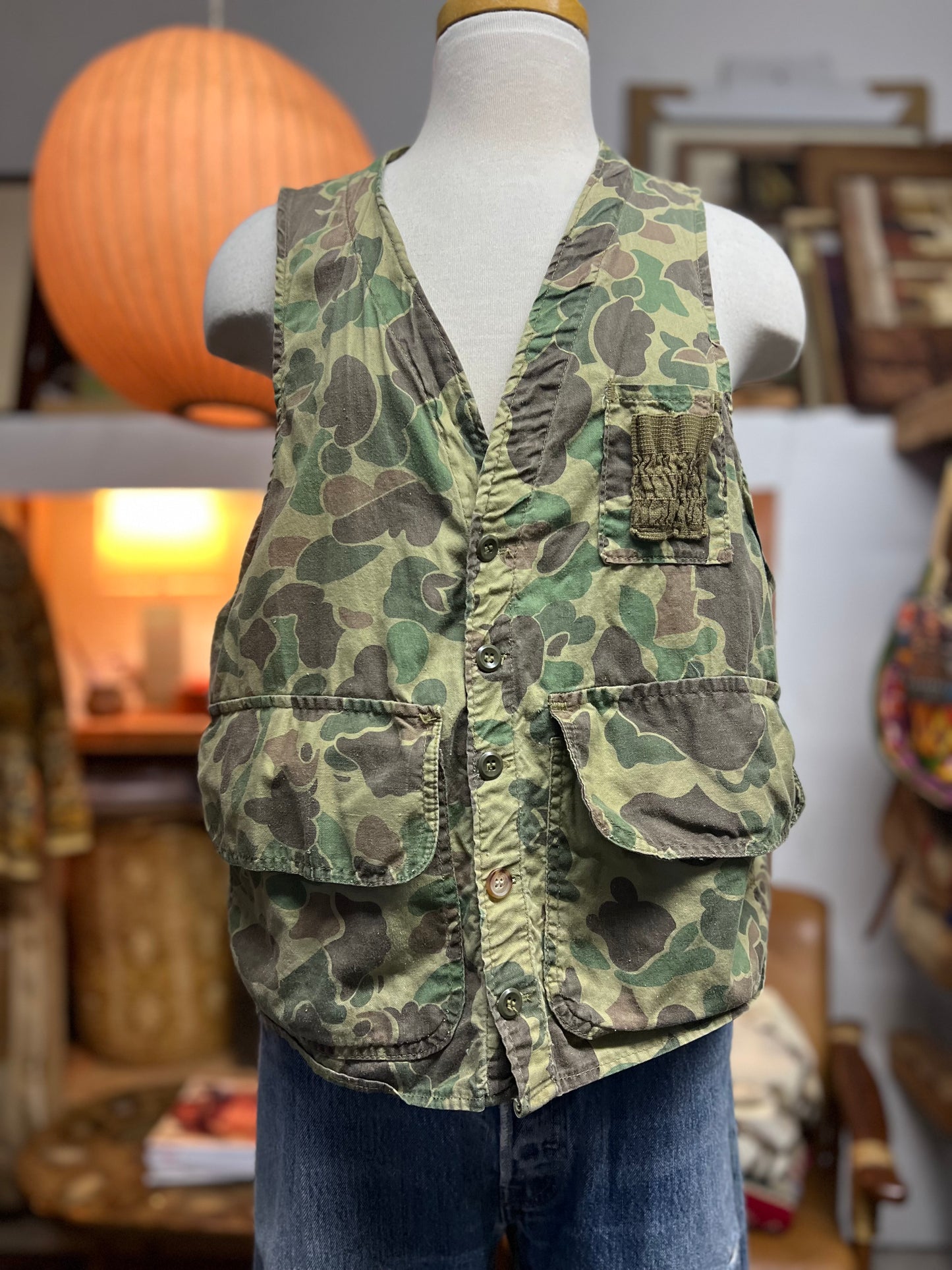 Vintage 70’s Camouflage Duck Hunting Vest M